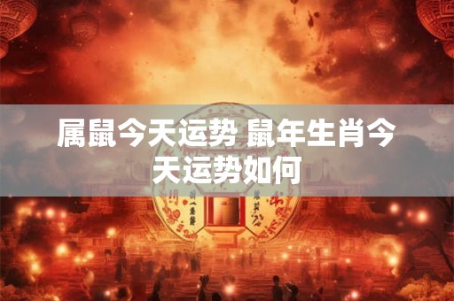 属鼠今天运势 鼠年生肖今天运势如何 属鼠今天运势 鼠年生肖今天运势如何