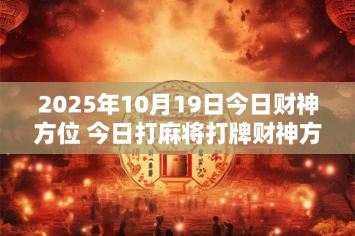 2025年10月19日今日财神方位 今日打麻将打牌财神方位