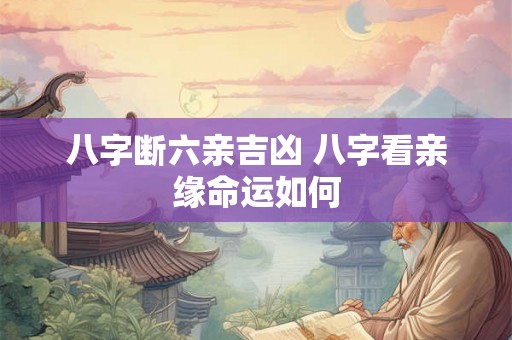 八字断六亲吉凶 八字看亲缘命运如何 八字断六亲吉凶 八字看亲缘命运如何