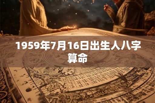 1959年7月16日出生人八字算命 1959年7月16日出生人八字算命