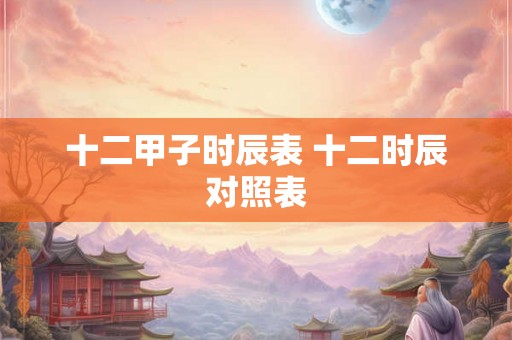 十二甲子时辰表 十二时辰对照表 十二甲子时辰表 十二时辰对照表