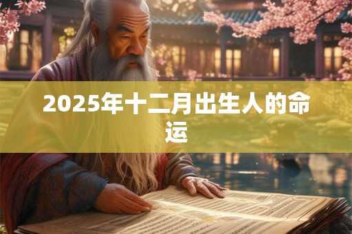 2025年十二月出生人的命运 2025年十二月出生人的命运