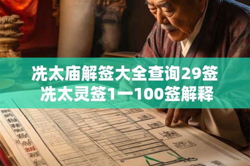 冼太庙解签大全查询29签 冼太灵签1一100签解释 冼太庙解签大全查询29签 冼太灵签1一100签解释