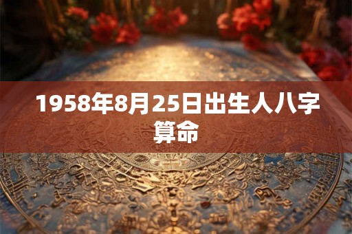 1958年8月25日出生人八字算命 1958年8月25日出生人八字算命