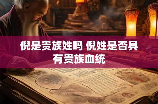 倪是贵族姓吗 倪姓是否具有贵族血统 倪是贵族姓吗 倪姓是否具有贵族血统