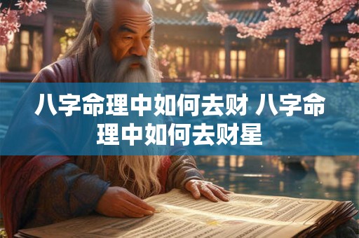 八字命理中如何去财 八字命理中如何去财星
