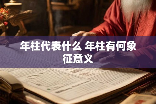 年柱代表什么 年柱有何象征意义 年柱代表什么 年柱有何象征意义