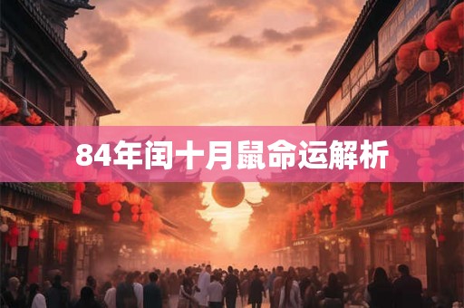 84年闰十月鼠命运解析