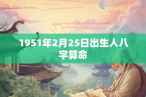 1951年2月25日出生人八字算命 1951年2月25日出生人八字算命
