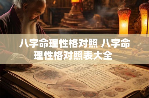 八字命理性格对照 八字命理性格对照表大全 八字命理性格对照 八字命理性格对照表大全