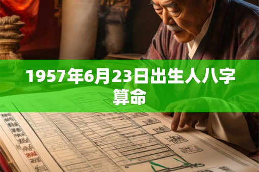 1957年6月23日出生人八字算命 1957年6月23日出生人八字算命