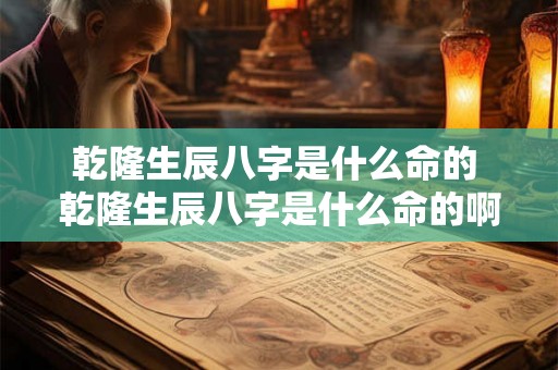 乾隆生辰八字是什么命的 乾隆生辰八字是什么命的啊 乾隆生辰八字是什么命的 乾隆生辰八字是什么命的啊