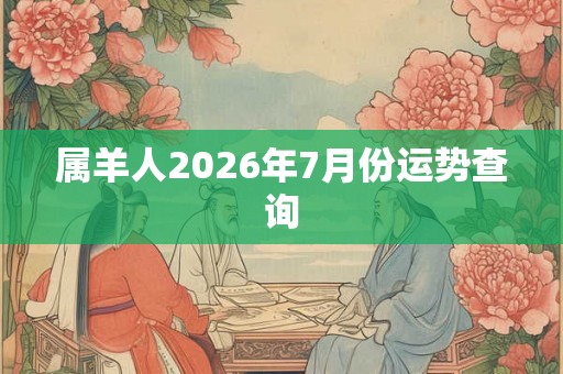 属羊人2026年7月份运势查询 属羊人2026年7月份运势查询
