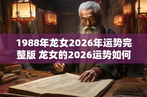 1988年龙女2026年运势完整版 龙女的2026运势如何1988年的影响还存在吗 1988年龙女2026年运势完整版 龙女的2026运势如何1988年的影响还存在吗