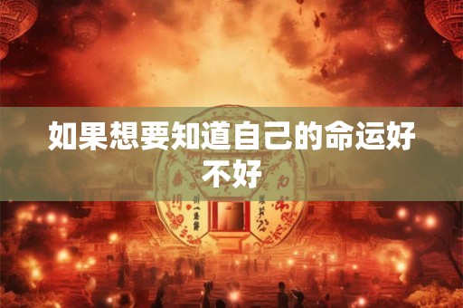 如果想要知道自己的命运好不好 如果想要知道自己的命运好不好