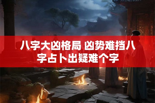 八字大凶格局 凶势难挡八字占卜出疑难个字 八字大凶格局 凶势难挡八字占卜出疑难个字