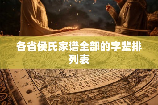 各省侯氏家谱全部的字辈排列表 各省侯氏家谱全部的字辈排列表