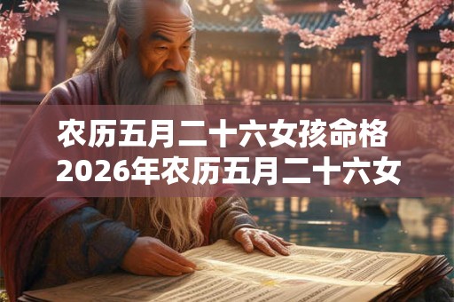 农历五月二十六女孩命格 2026年农历五月二十六女孩好吗 农历五月二十六女孩命格 2026年农历五月二十六女孩好吗