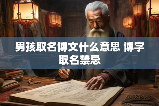男孩取名博文什么意思 博字取名禁忌