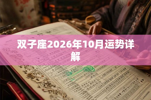双子座2026年10月运势详解 双子座2026年10月运势详解