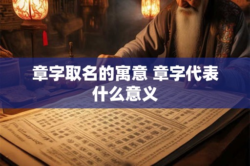 章字取名的寓意 章字代表什么意义