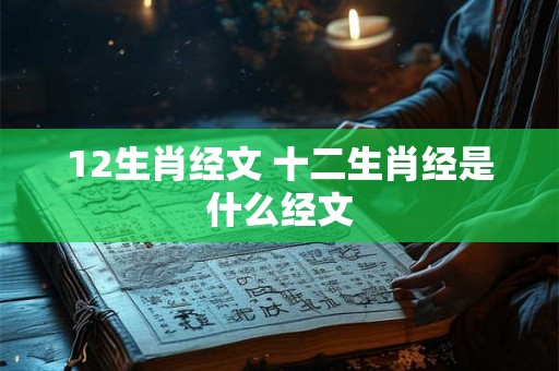 12生肖经文 十二生肖经是什么经文