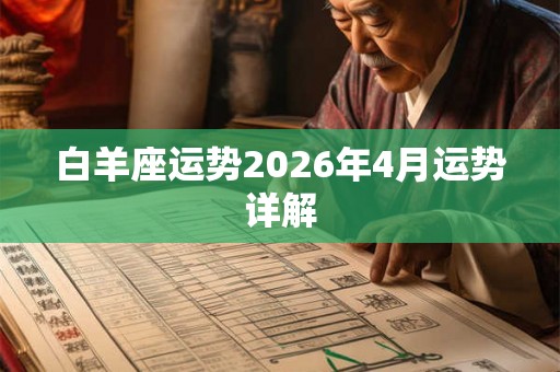 白羊座运势2026年4月运势详解 白羊座运势2026年4月运势详解