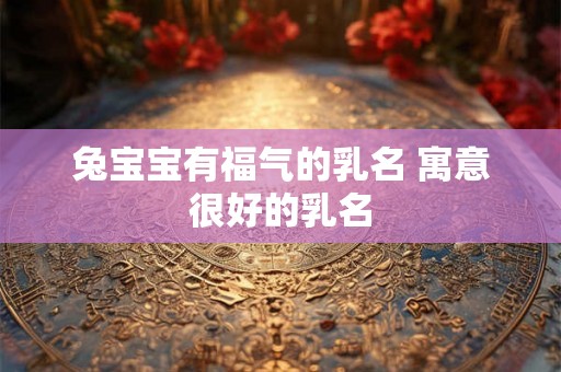 兔宝宝有福气的乳名 寓意很好的乳名 兔宝宝有福气的乳名 寓意很好的乳名