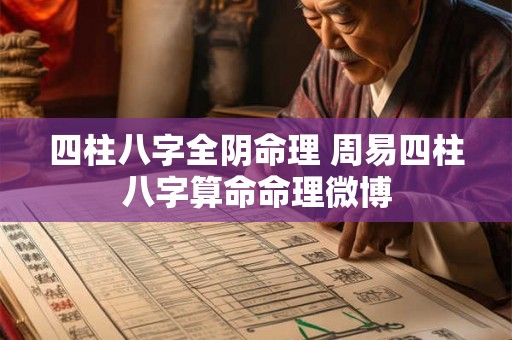 四柱八字全阴命理 周易四柱八字算命命理微博 四柱八字全阴命理 周易四柱八字算命命理微博