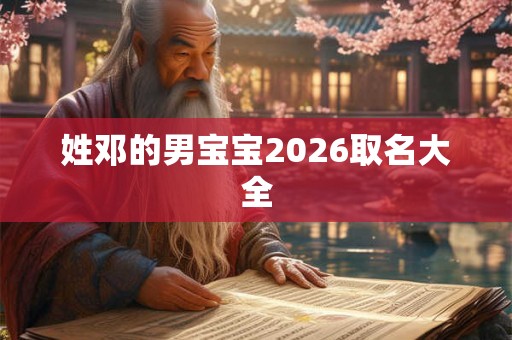 姓邓的男宝宝2026取名大全 姓邓的男宝宝2026取名大全