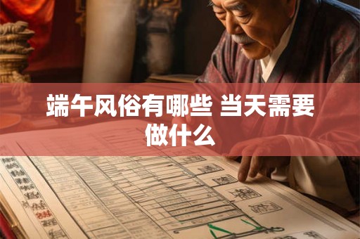 端午风俗有哪些 当天需要做什么
