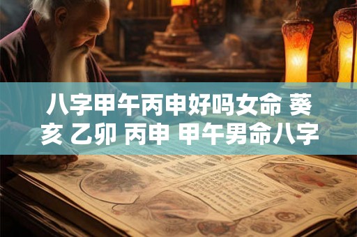 八字甲午丙申好吗女命 葵亥 乙卯 丙申 甲午男命八字