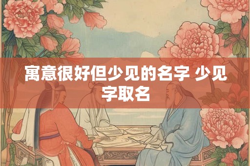寓意很好但少见的名字 少见字取名 寓意很好但少见的名字 少见字取名