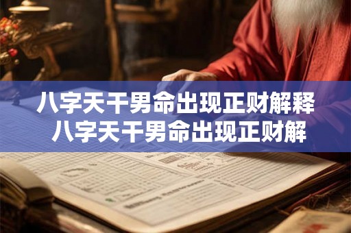 八字天干男命出现正财解释 八字天干男命出现正财解释是什么 八字天干男命出现正财解释 八字天干男命出现正财解释是什么