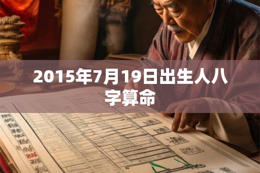 2015年7月19日出生人八字算命