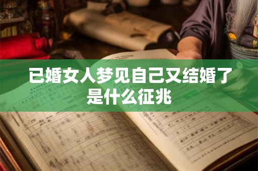 已婚女人梦见自己又结婚了是什么征兆 已婚女人梦见自己又结婚了是什么征兆
