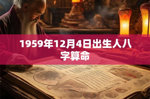 1959年12月4日出生人八字算命 1959年12月4日出生人八字算命