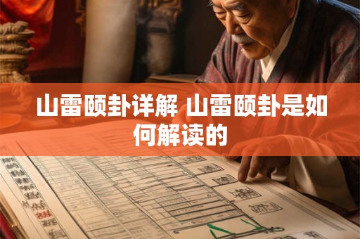 山雷颐卦详解 山雷颐卦是如何解读的 山雷颐卦详解 山雷颐卦是如何解读的