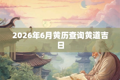 2026年6月黄历查询黄道吉日 2026年6月黄历查询黄道吉日