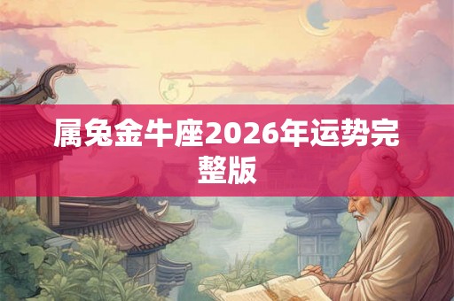 属兔金牛座2026年运势完整版 属兔金牛座2026年运势完整版