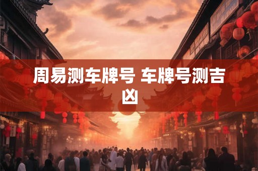周易测车牌号 车牌号测吉凶