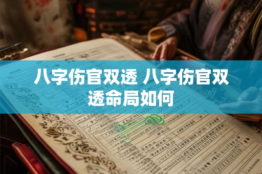 八字伤官双透 八字伤官双透命局如何 八字伤官双透 八字伤官双透命局如何