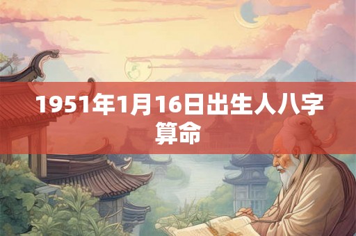 1951年1月16日出生人八字算命