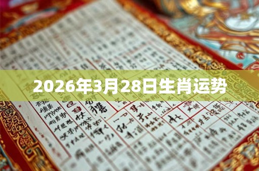 2026年3月28日生肖运势 2026年3月28日生肖运势