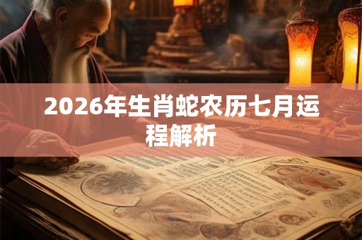 2026年生肖蛇农历七月运程解析