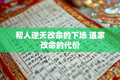 帮人逆天改命的下场 道家改命的代价 帮人逆天改命的下场 道家改命的代价