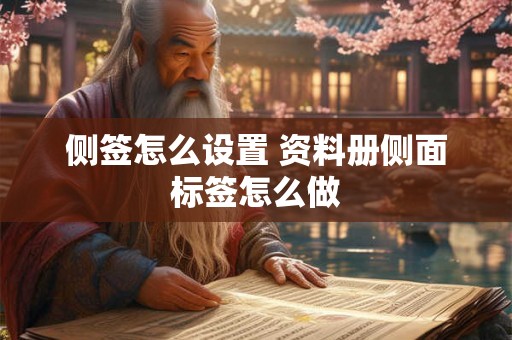 侧签怎么设置 资料册侧面标签怎么做 侧签怎么设置 资料册侧面标签怎么做