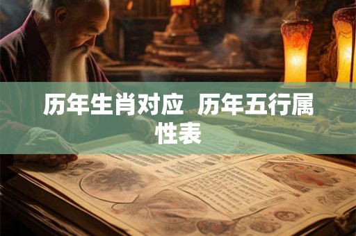 历年生肖对应 历年五行属性表 历年生肖对应 历年五行属性表