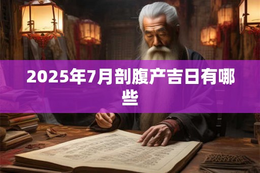 2025年7月剖腹产吉日有哪些 2025年7月剖腹产吉日有哪些