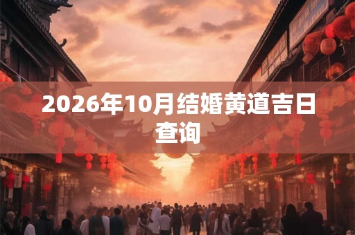 2026年10月结婚黄道吉日查询 2026年10月结婚黄道吉日查询